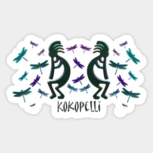 Kokopelli with Dragonflies Sticker